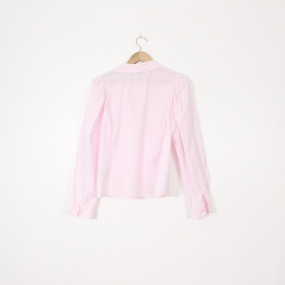 *Pieces Pink Button Up Long Sleeve Blouse - Picture 5 of 5